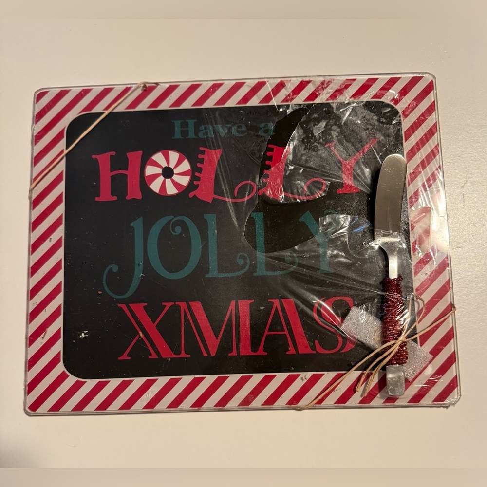 Festive Holiday Cheese Board with Knife